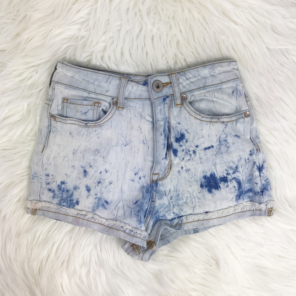 Bullhead Acid Wash Denim Shorts High Rise Shorty